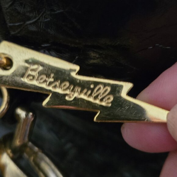 Betsey Johnson Vintage Y2K Betseyville Leopard Print Tortoise Chain Bag Tag Bag - Picture 7 of 11